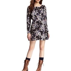 Free People Black Floral Long Sleeve Dress
